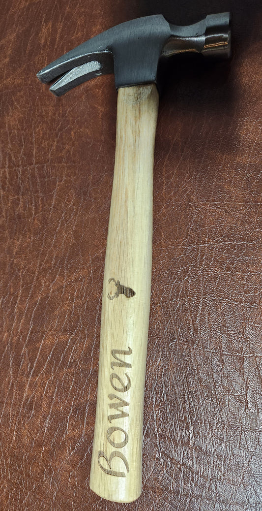 Personalized wooden handle hammer